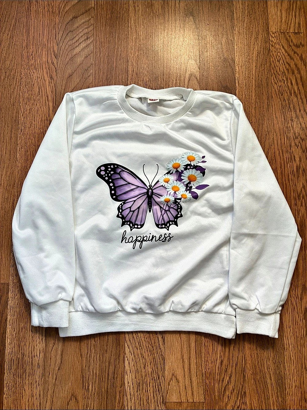 Girls Butterfly Sweatshirt Size 120 Like New